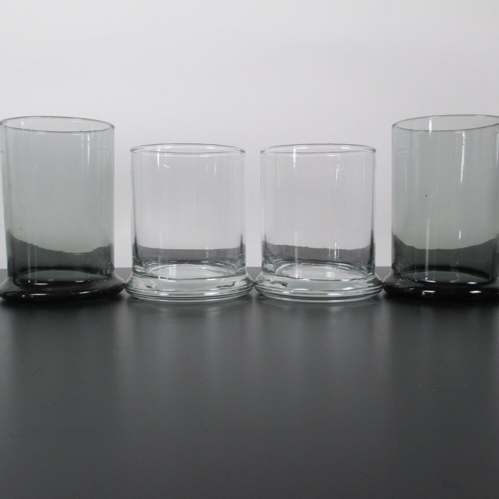BUNDLE OF 4 HEAVY GLASS CANDLE HOLDERS
